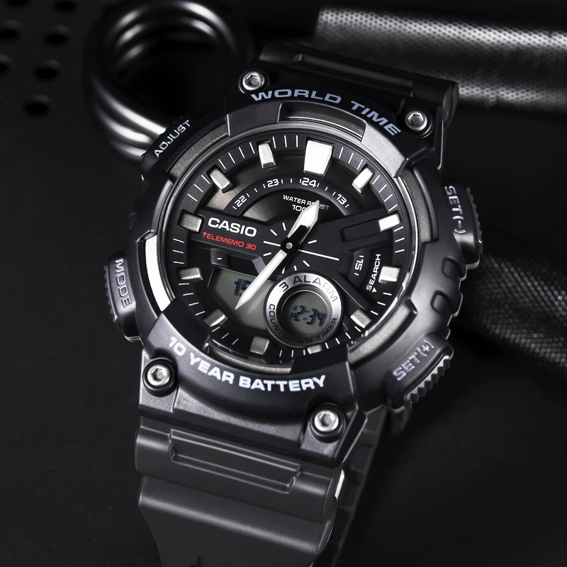 casio男士潮流防水双显户外电子表 百川通成手表日韩腕表