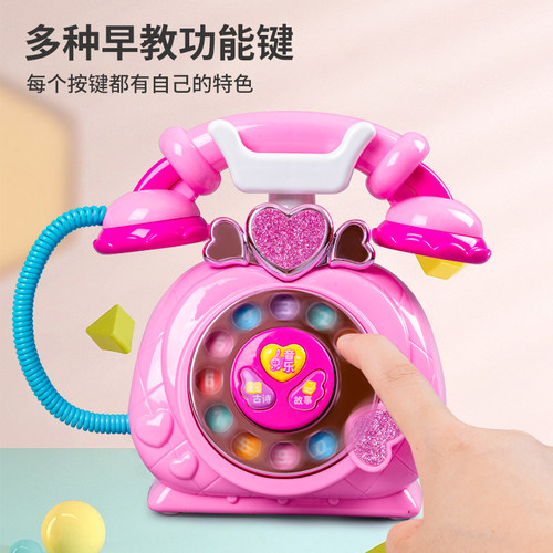 儿童早教仿真电话机玩具座机宝宝音乐手机5益智3一6岁小女孩男孩3 - 图1