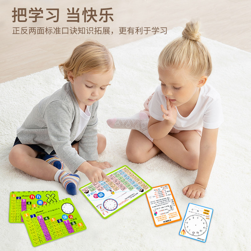 小学生99卡片益智学习乘法口诀表 德叙玩具玩具挂图/认知卡