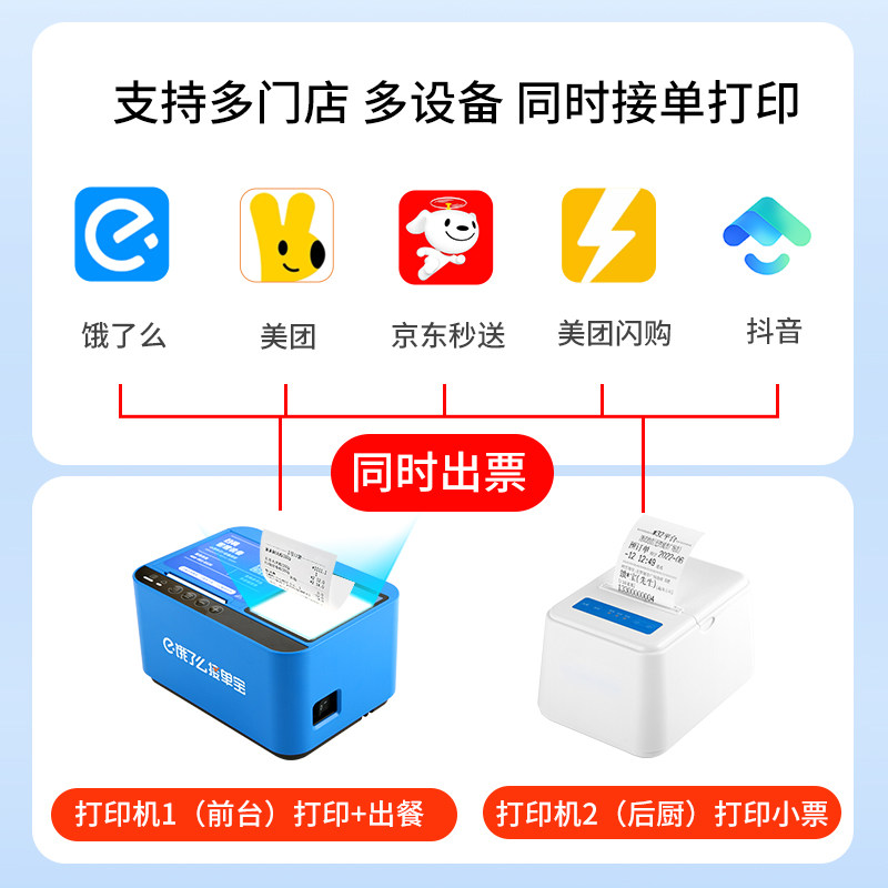 外卖出餐一体机打印机WiFi自动接单扫码出餐宝团购核销美团京东抖音淘宝闪购58mm 4G通用接单宝真人语音小票,淘宝优惠券,粉丝福利购,淘宝优惠卷