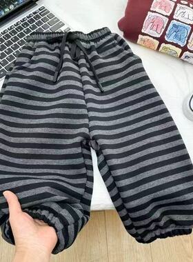 男女童一体绒秋冬季长裤