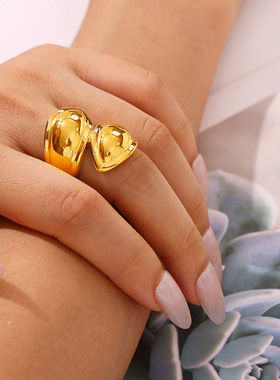 欧美INS风几何不对称戒指个性