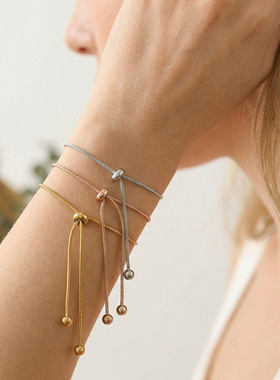 小众复古可调节抽拉手链网红同款