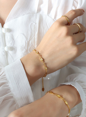 个性网红网球拍创意不锈钢手链韩