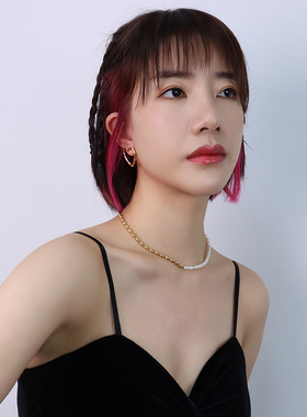 法式小众椭圆珠链钛钢项链