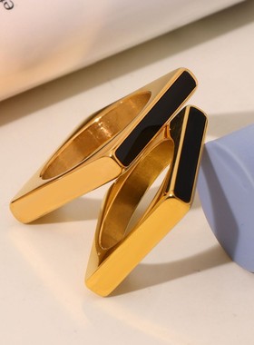 摩天轮简约感亚克力几何方形戒指