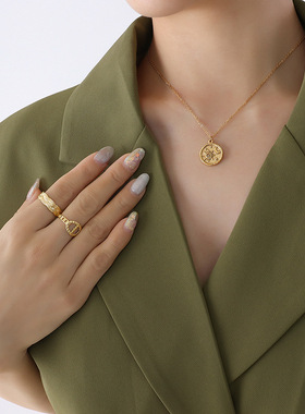 百搭锆石星月浪漫项链不褪色欧美