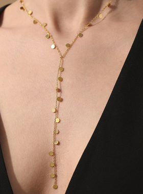 摩天轮简约亮片吊坠流苏长款Y形