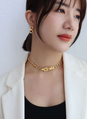 欧美风夸张钛钢饰品项链