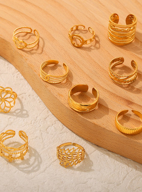 极简风个性多层叠戴风饰品几何