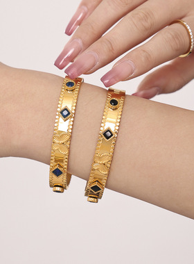 摩天轮欧美不锈钢镀金手镯时尚批