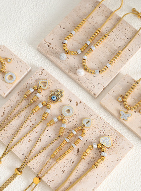 欧美轻奢不掉色几何型个性镶钻手