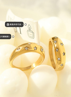 欧美ins冷淡风满天星锆石镶嵌戒