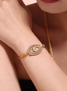 恶魔之眼微镶锆石钛钢套饰