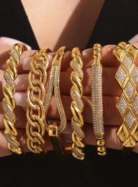 摩天轮马蹄扣双排钻锆石卡扣奢华