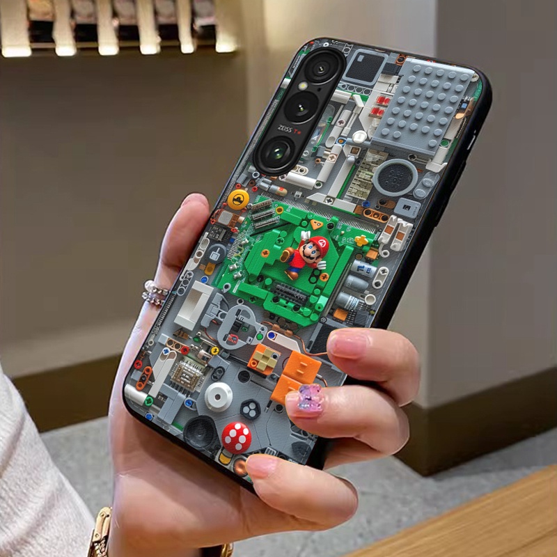 机械马里奥适用索尼Xperia1VI手机壳皮革纹Xperia1III个性Xperia5IV潮牌Xperia5III全包防摔Xperia10IV保护套 - 图2