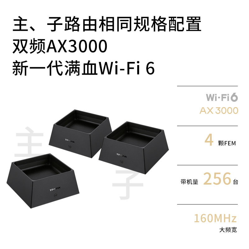 TP-LINK K30 双频WiFi6易展路由套装 AX3000 3台装 mesh易展组网有线高速千兆1000兆 家用无线覆盖无线路由器 - 图2