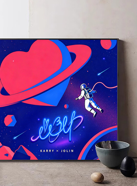 王俊凯新专辑封面diy数字油画手绘填色油彩画 明星周边手工装饰画
