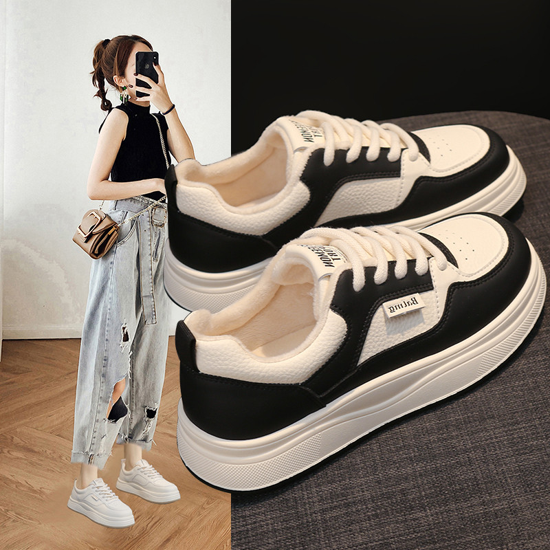 真皮加绒小白鞋女2025新款冬季保暖软底休闲板鞋小码34平底二棉鞋,淘宝优惠券,粉丝福利购,淘宝优惠卷