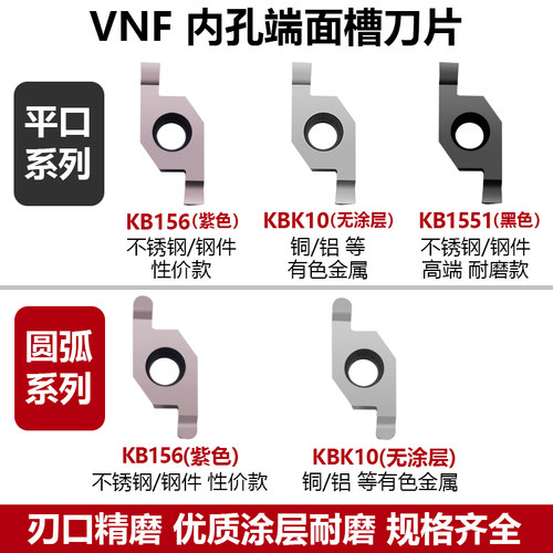 数控刀片VNF走心机SVNFR小内孔径端面切槽刀片平面平底圆弧割槽刀 - 图2