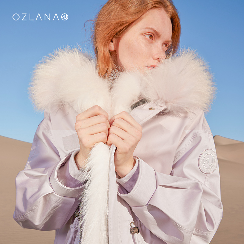 ozlana派克服皮毛一体兔毛皮草大衣