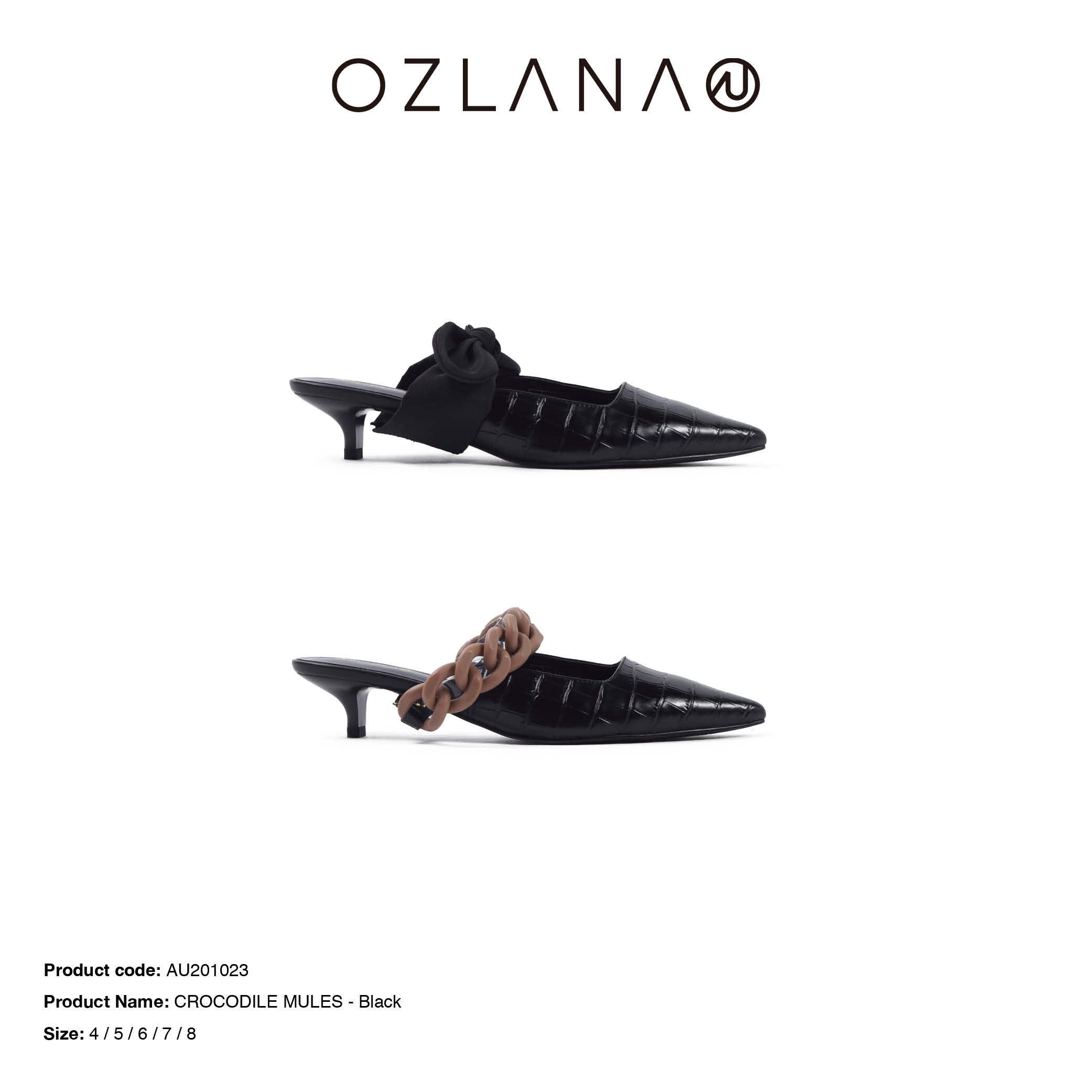 ozlana2020春夏新品鳄鱼纹穆勒鞋 ozlana穆勒鞋