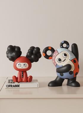 奶油风酒柜装饰品摆件客