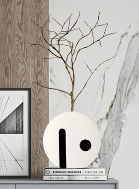 手工黑白轻奢风样板房陶瓷花瓶