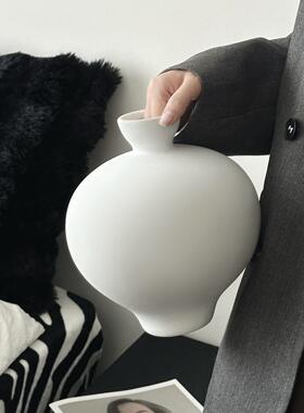 黑色陶瓷花瓶桌面插花摆