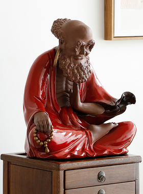 弘一法师陶瓷人物禅意摆件工艺品