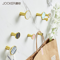 Nordic Hook Single Hook Wall Hanging Creative Wire Drawing Golden Door Rear Powerful Adhesive Hook No Mark free to punch hanging clothes hook