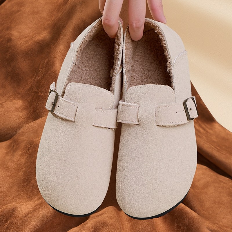 勃肯鞋女加绒2025新款豆豆一脚蹬桑坡毛毛鞋外穿百搭防水博肯棉鞋,淘宝优惠券,粉丝福利购,淘宝优惠卷