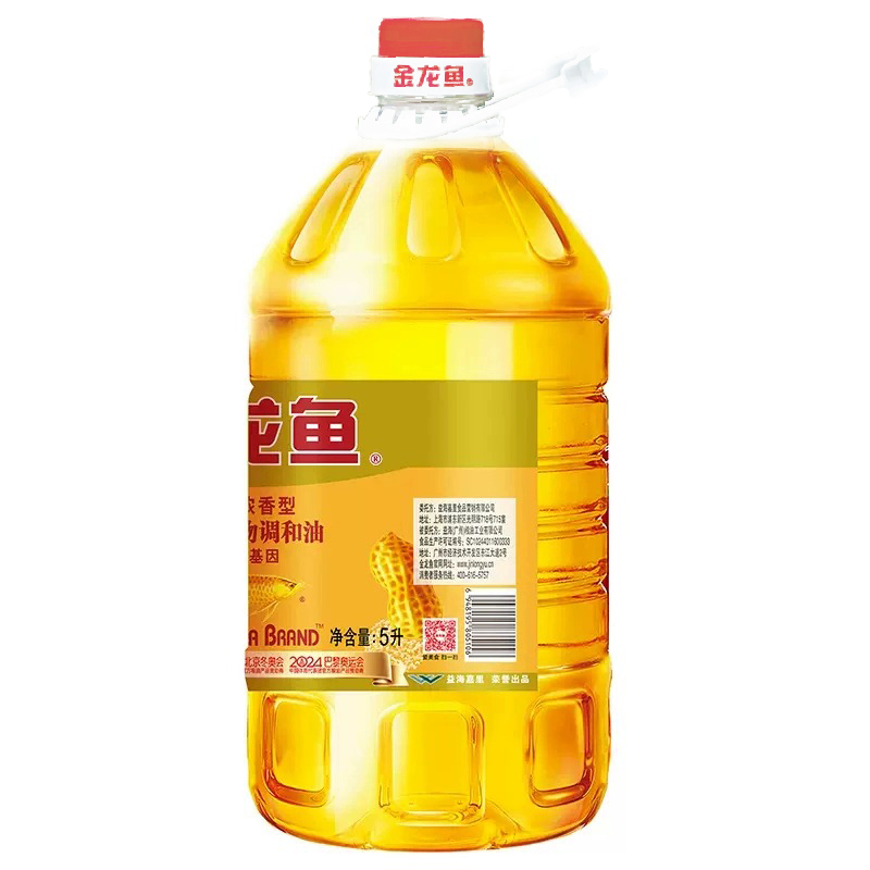 金龙鱼花生浓香型食用植物调和油5L非转家用炒菜调和油-图0