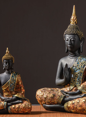 东南亚酒柜装饰品禅意