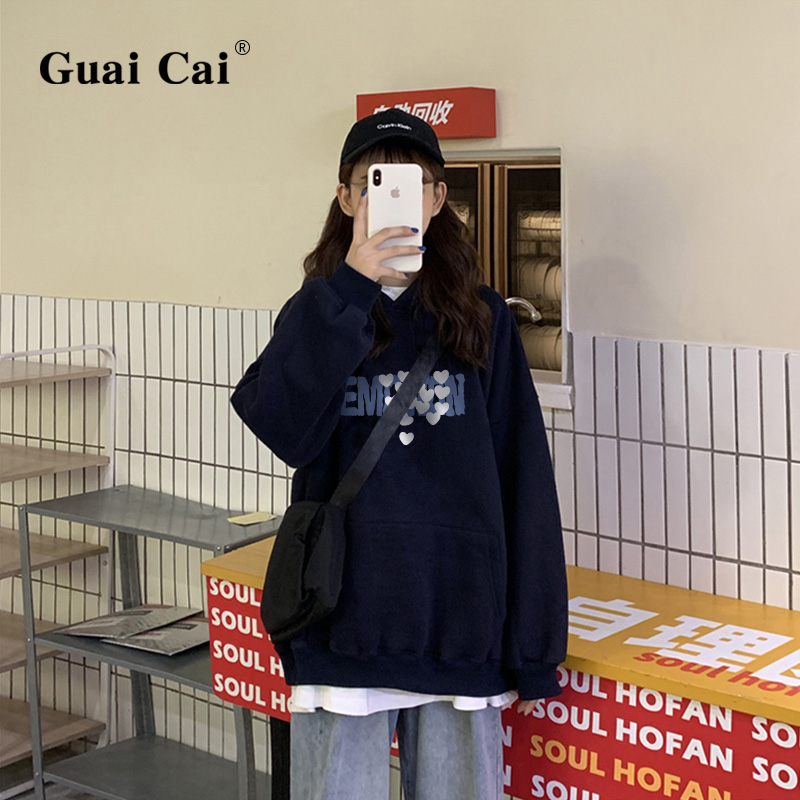 oversize韩版宽松带帽2023春秋卫衣 乖才卫衣/绒衫