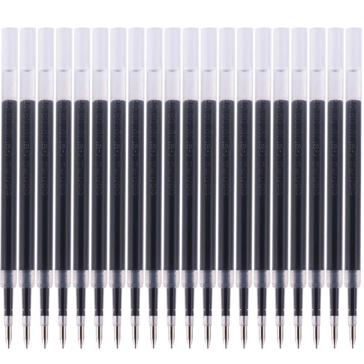 得力6906/S206中性笔芯 0.5mm子弹头笔芯弹簧头按动 替芯黑色红色 20支装/盒笔芯文具考试学生用碳素笔芯包邮 - 图0