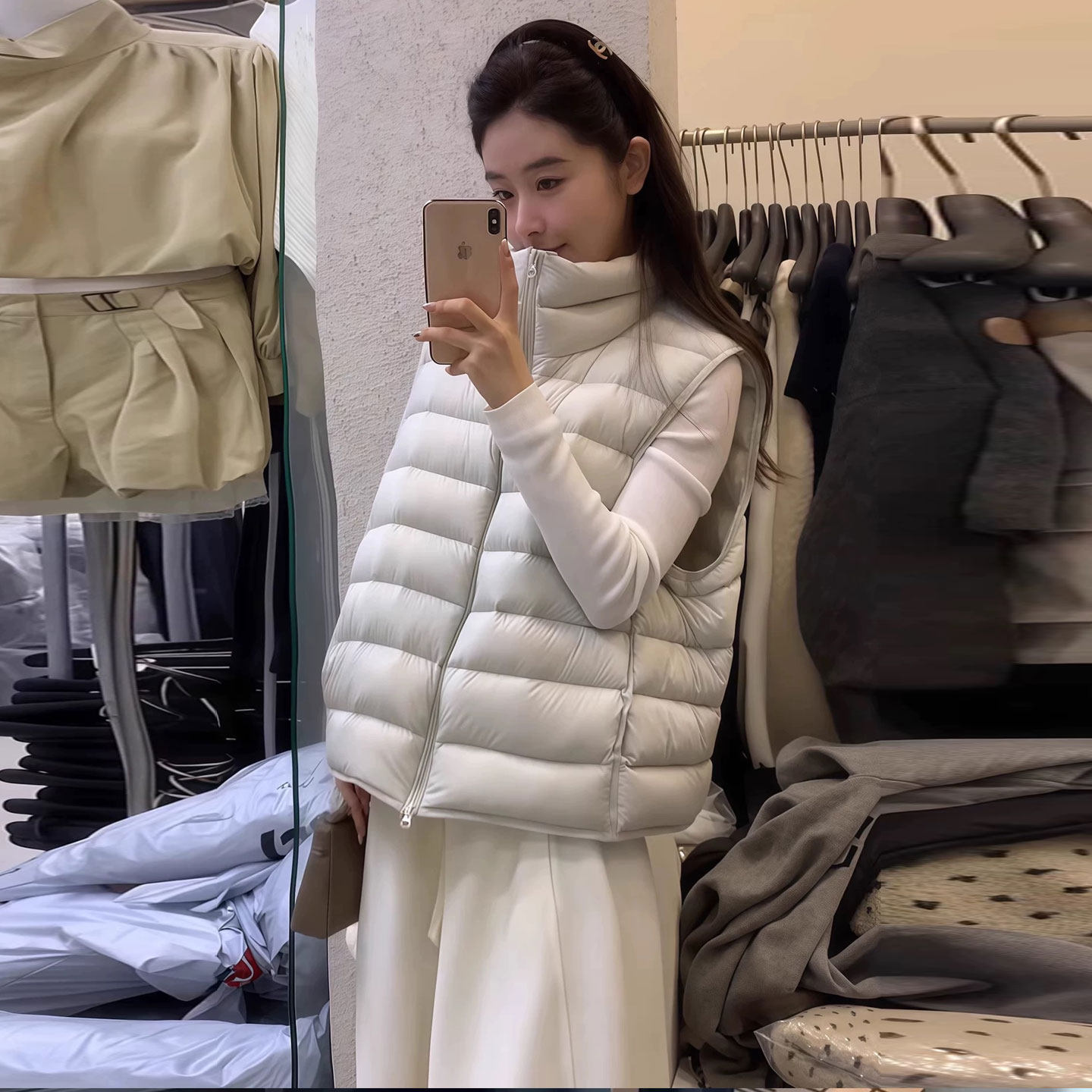 排骨羽绒马甲女款外穿2025秋冬新款轻薄宽松小个子白鸭绒保暖外套,淘宝优惠券,粉丝福利购,淘宝优惠卷