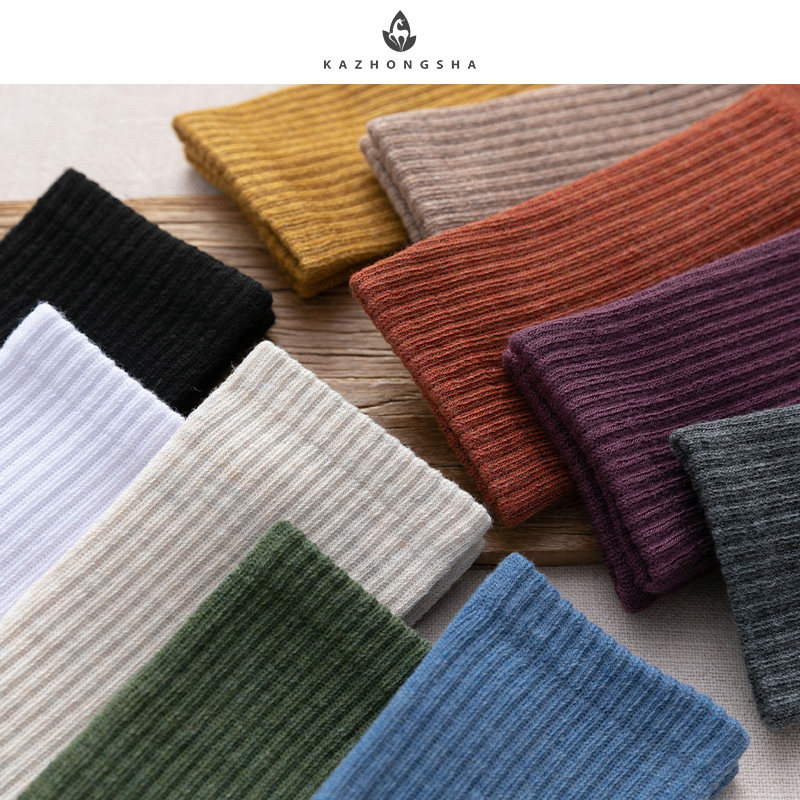 纯棉秋冬加绒中筒袜 卡中莎短袜/打底袜/丝袜/美腿袜