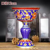 Taiwan Pure Copper-Cure Golden Hand Pinch Flange embryotheyBlue Eight auspicious oil Buddha lamp for cup tie-edge