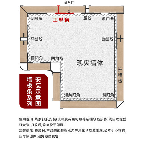 铝合金工字卡槽工字条碳晶板收口条木饰面收边条集成墙板收口条 - 图2