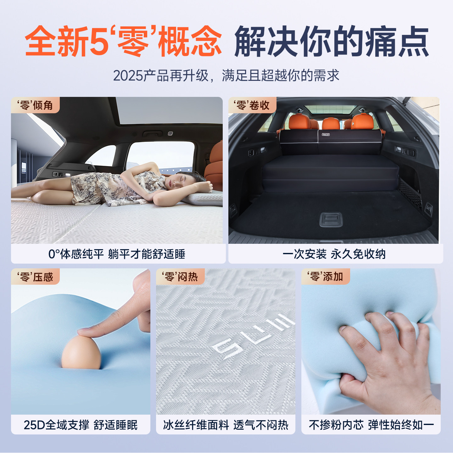 适用理想L6/L7床垫找平0坡度午休睡觉2025新款i6车载后备箱露营垫