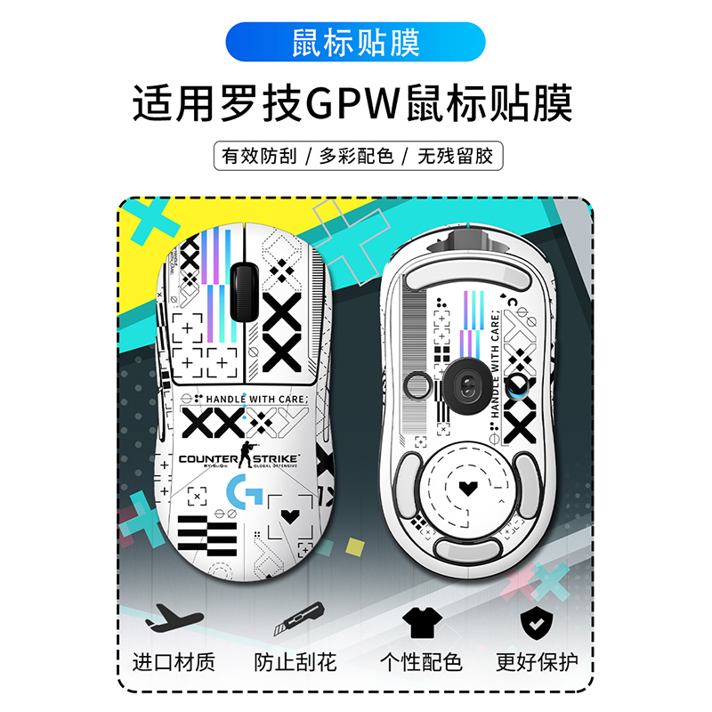 适用罗技GPW贴纸鼠标狗屁王1一2二代贴膜脚贴痛GPRO防滑汗贴配件 - 图1