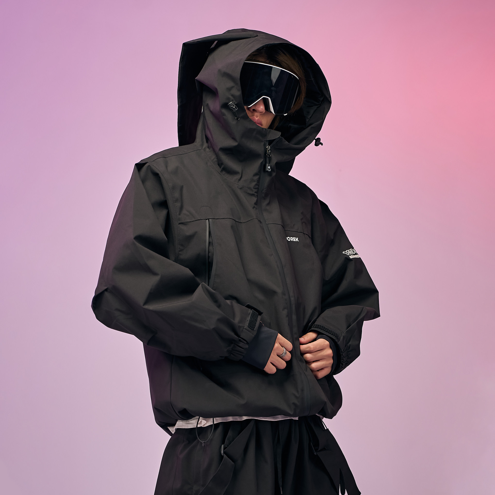 DOOREK可爱兔子滑雪服外套加棉兔耳朵专业防水透气保暖男女同款 - 图2