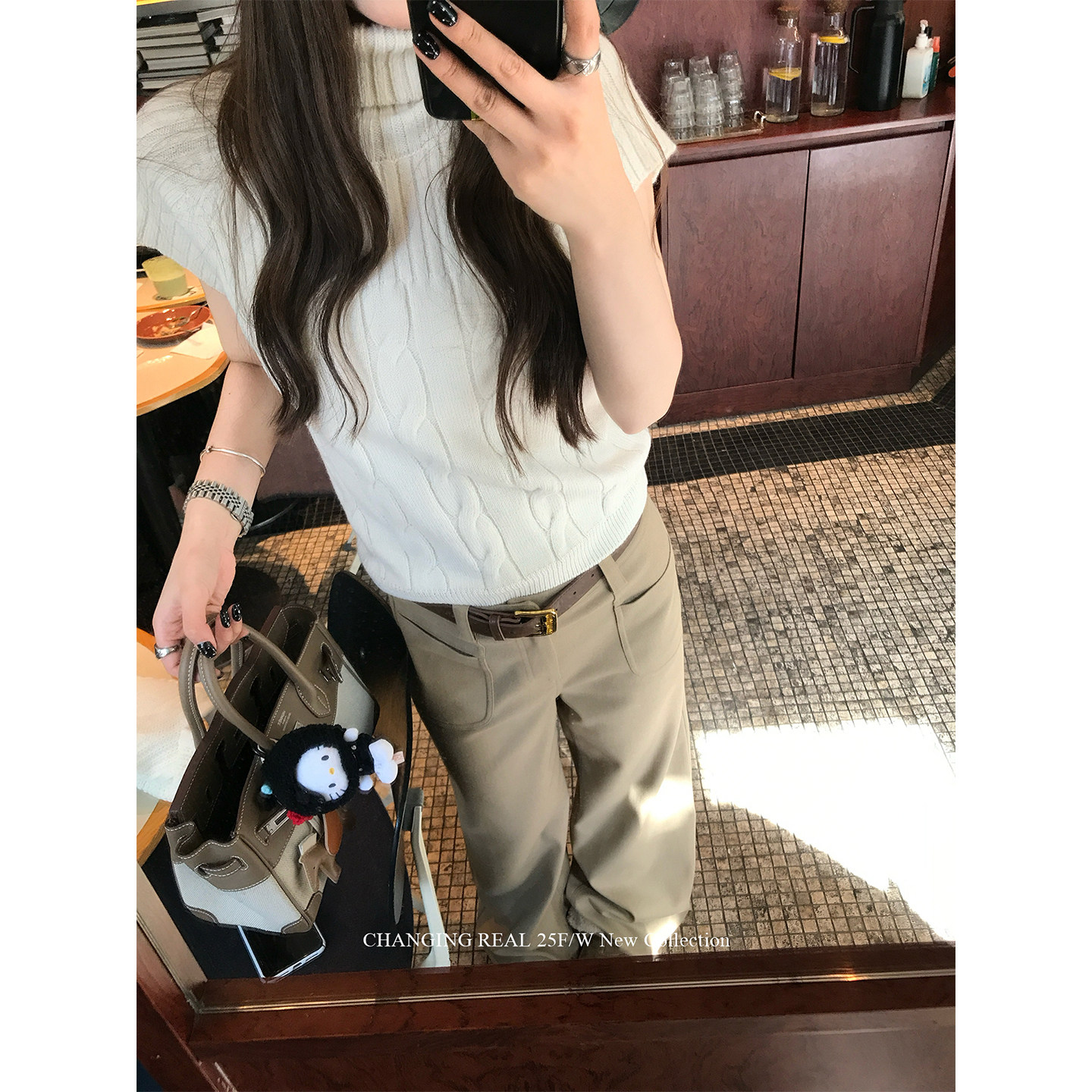 CHANGING REAL 丹麦游记 卡其色毛呢西装裤女秋冬百搭呢子阔腿裤,淘宝优惠券,粉丝福利购,淘宝优惠卷