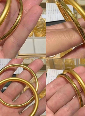 黄金包银手镯女古法黄金手镯新款