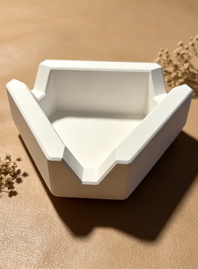 侘寂风水泥雪茄烟灰缸硅胶模具极简几何切面设计桌面高级摆件模具