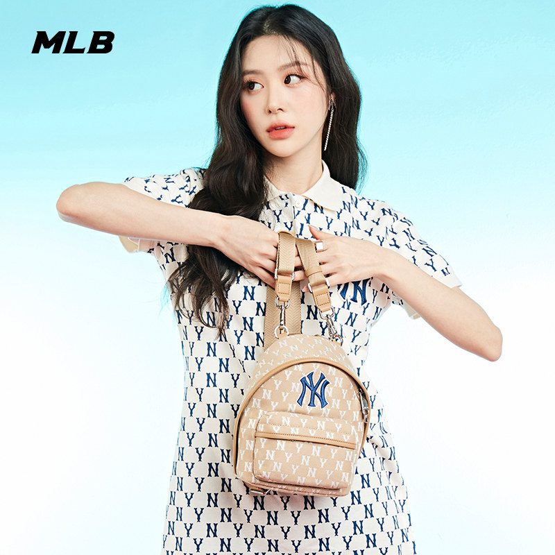 mlb官方男女复古老花通勤包双肩包 MLB双肩背包