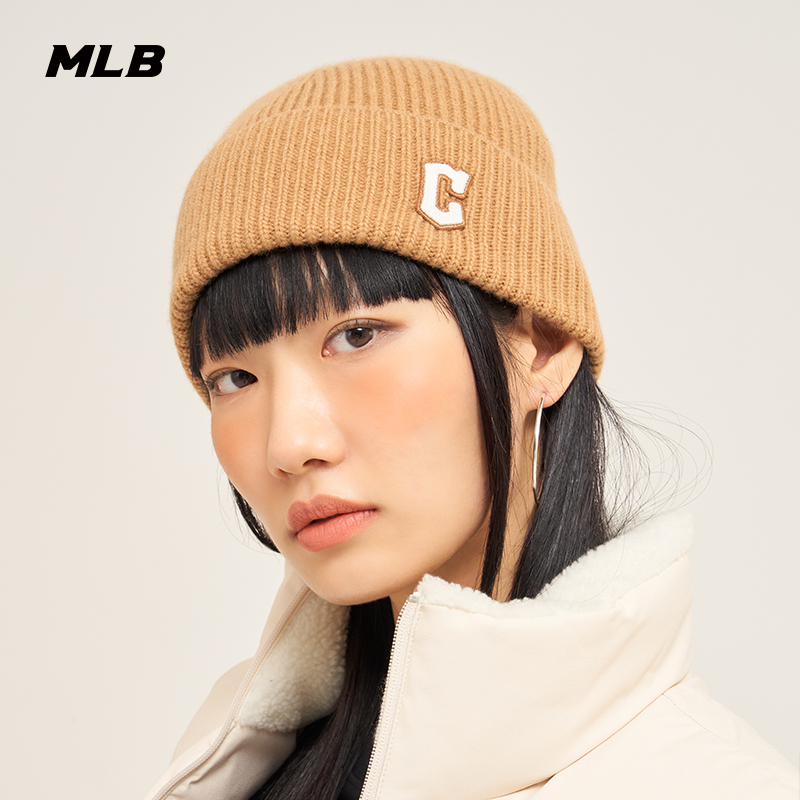 MLB官方虞书欣同款男女情侣时尚纯色毛线帽针织帽23冬季BNM07 - 图2