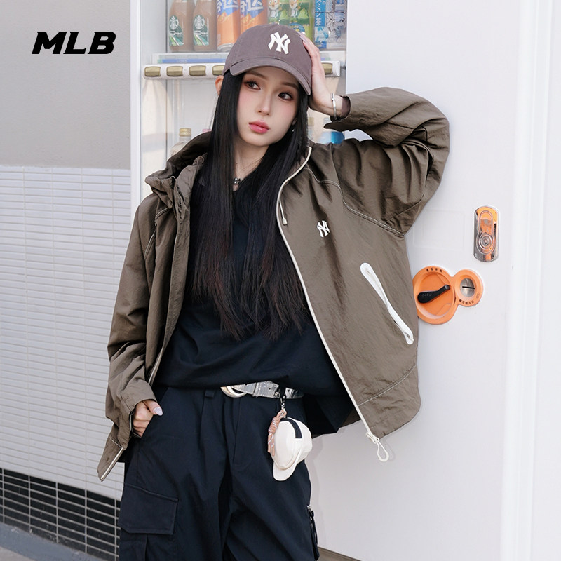MLB官方 男女情侣防风时尚潮流明线户外连帽外套25秋季新款WJB04,淘宝优惠券,粉丝福利购,淘宝优惠卷