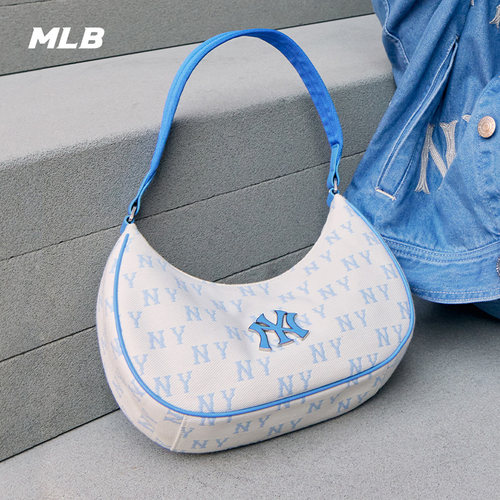 MLB官方男女同款潮流时尚复古老花腋下包休闲手提包新款BQS01 - 图1